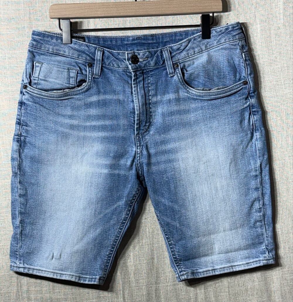 Buffalo David Bitton Parker-X Denim Shorts Mens W34 Slim Fit Stretch Jean Shorts